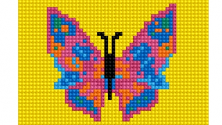 Алмазная вышивка холст 10х15см. Рыжий кот "БАБОЧКА" AS1001/1/100